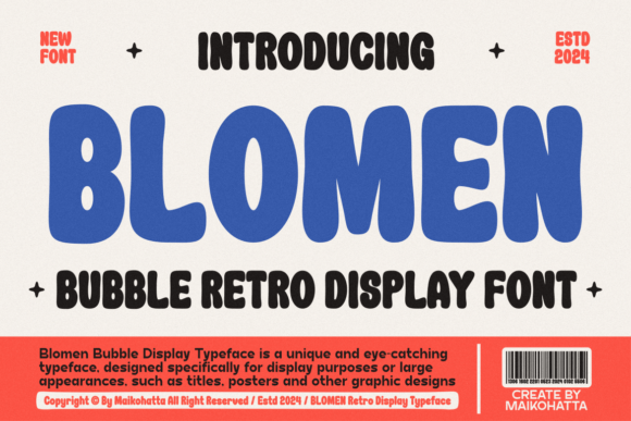 Blomen: A Bubble Retro Display Font for Scroll-Stopping Visuals