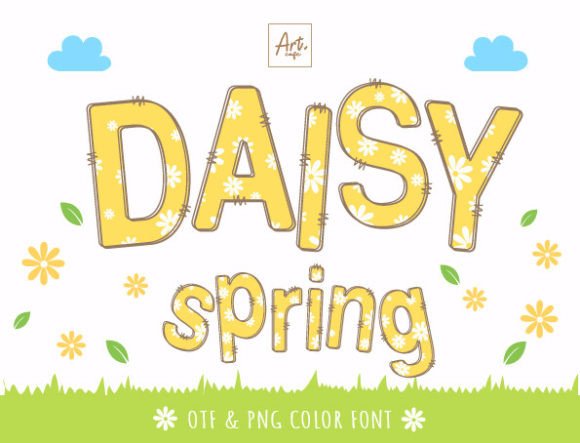 Daisy Spring Font for Spring Branding and Easter Design