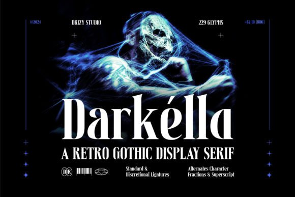 Darkella: A Retro Gothic Serif Font for Bold Digital Branding