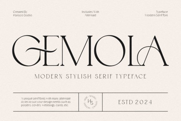 Gemola: A Romantic Serif Font for Elegant Editorial Design