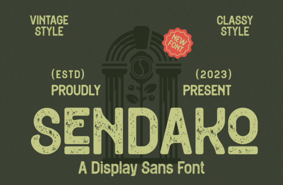 Sendako: A Bold Grunge Sans Serif Font for Crafters