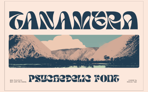 Tanamera: Psychedelic Serif Font for Retro Digital Branding
